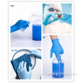 Examen de azul médico guantes desechables